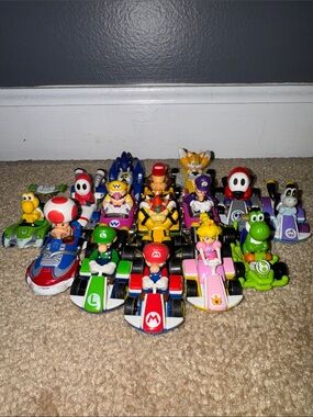 Lot of 15 Used Rare Hot Wheels Mario Kart & Sonic Character Diecasts Toys READ